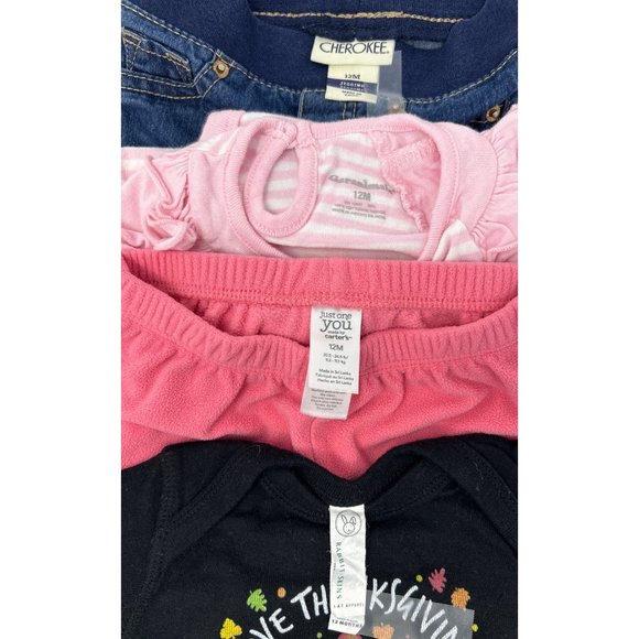 Baby Girl's - 2 Outfits - Jeans, Sweatpants, & 2 Body Suits - Size 12 Month - Picture 6 of 6